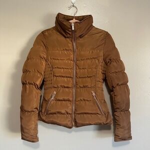 George Palomares Sports Fashion Brown Faux Fur Puffer Jacket/Coat M Layering